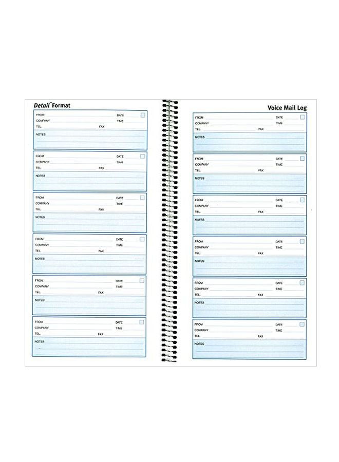 10-Piece Detail Voice Mail Log Sheets Black/Burgundy/White