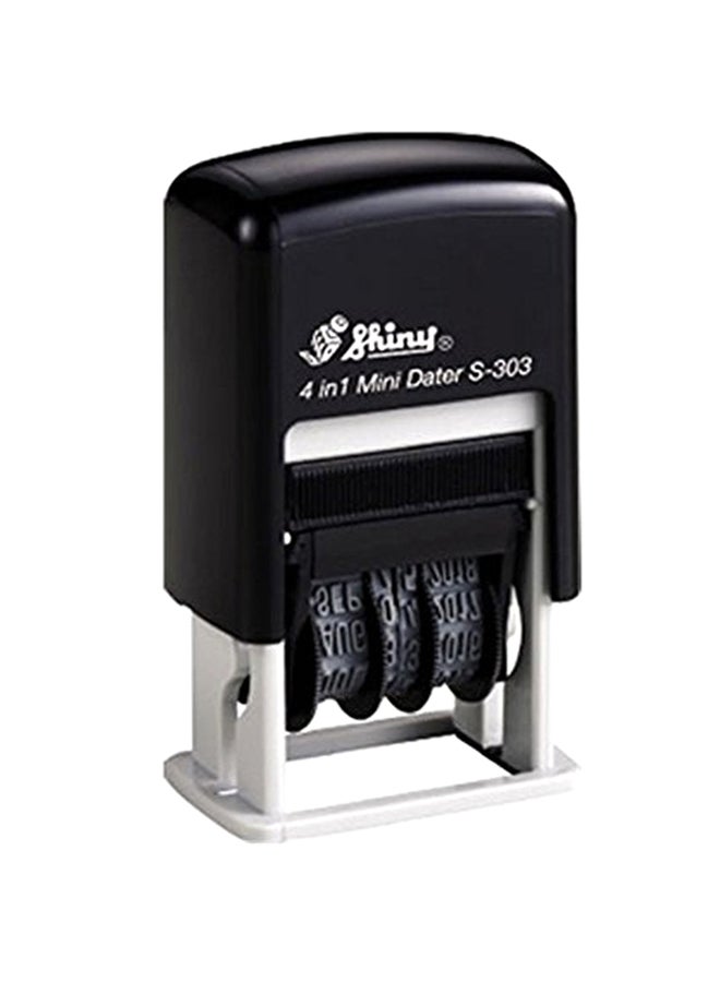 Self-Inking Rubber Date Stamp Black/White