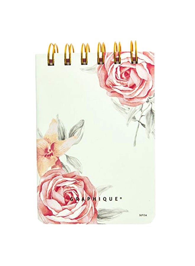Graphique Spiral Bound Vintage Roses Pocket Journal Pink/White/Gold - Image 1