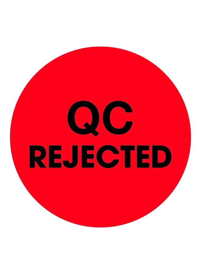 500-Piece QC Rejected Printed Label Roll Red/Black