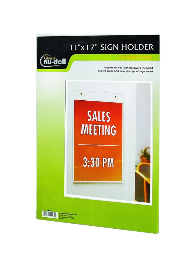 Nudell Wall Mount Sign Holder Clear - Image 1