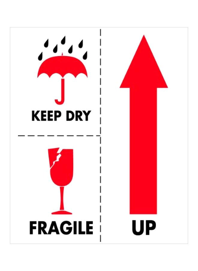 500-Piece Keep Dry Fragile Printed Roll Red/White