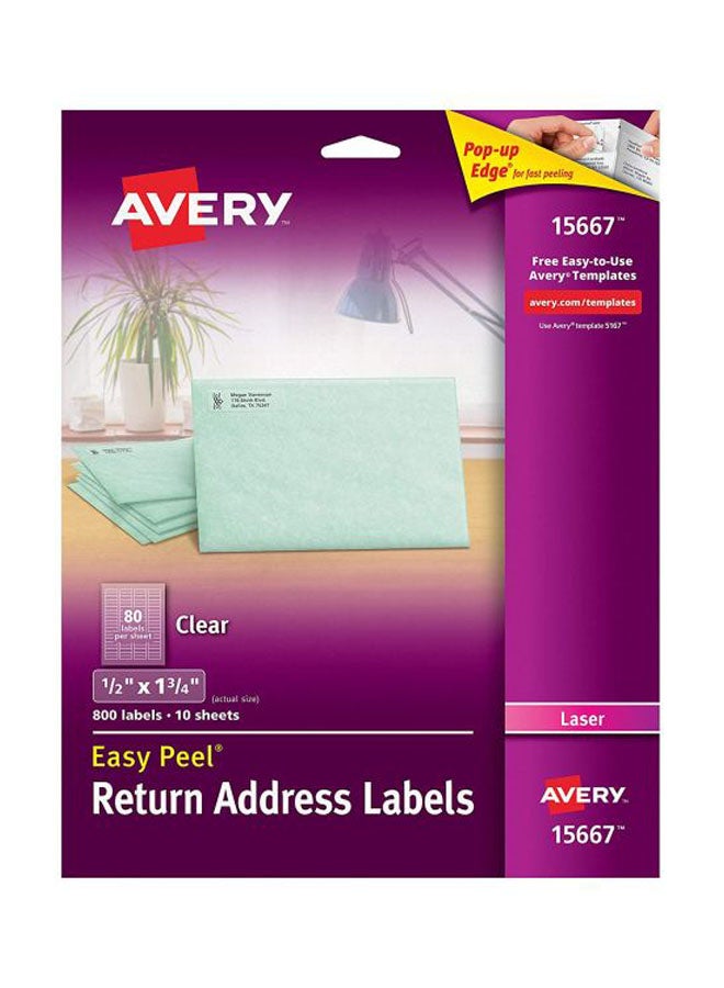 AVERY 800-Piece Frosted Return Address Labels For Laser Printers Clear - Image 1