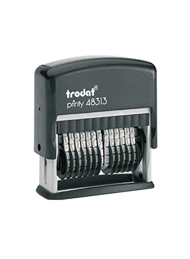 ترودات ختامة أرقام مطاطية ذاتية التحبير بـ13 رقماً من برينتي أسود/فضي