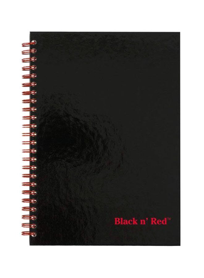بلاك آند ريد دفتر ملاحظات بسلك حلزوني وغلاف مقوى أسود/أحمر - Image 1