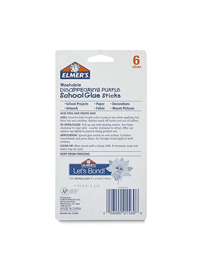 إلمرز أعواد صمغ للمدرسة قابلة للغسل من 6 قطع شفاف - Image 2