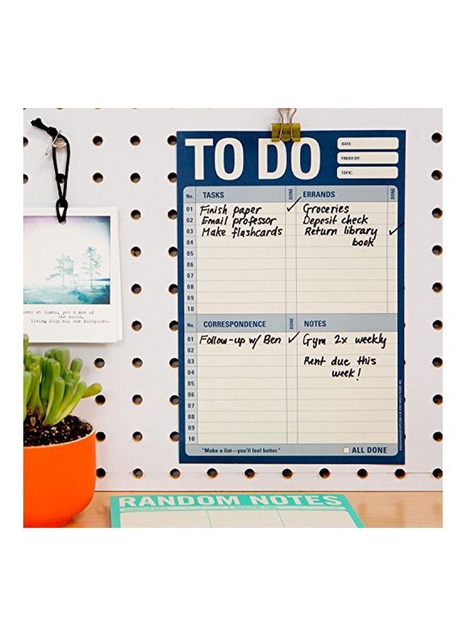 Knock Knock To Do Planning Pad White/Blue - Image 3