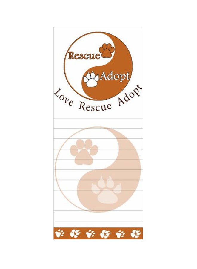 E&S Pets Rescue/Adopt Magnetic List Pad White/Brown - Image 1