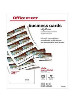 Office Depot 300-Piece Business Card Sets White 
