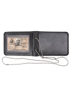 ROTHCO Leather Identification Badge Holder Black/Silver/Blue  - Image 2
