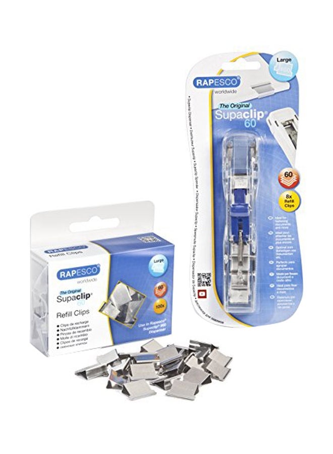 RAPESCO 60-Piece Dispenser Clips Silver - Image 1