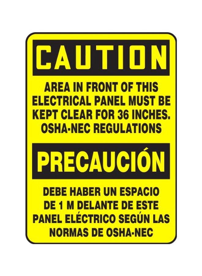 Bilingual Caution Sign Yellow/Black