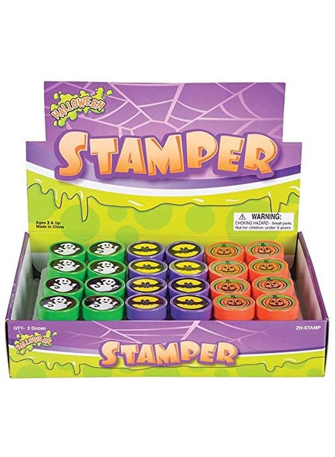 Rhode Island Novelty - 24-Piece Halloween Stamp Set Orange/Blue/Green - Image 1