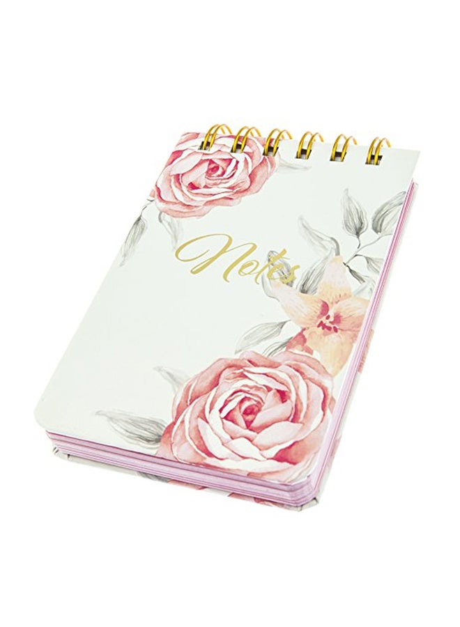 Graphique Spiral Bound Vintage Roses Pocket Journal Pink/White/Gold - Image 2