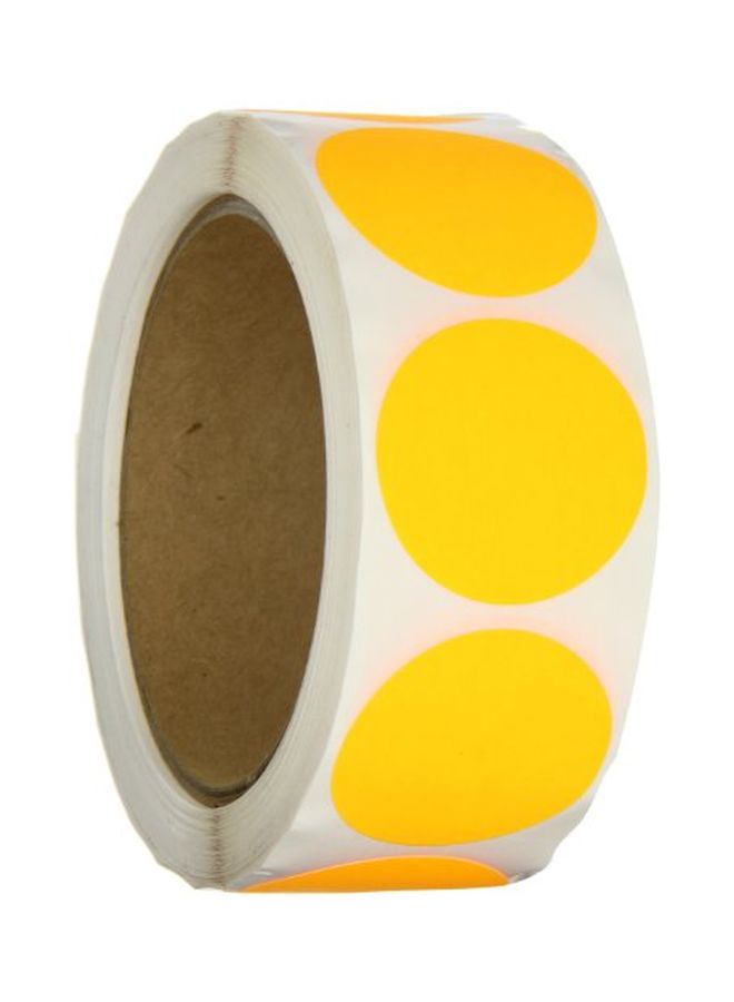 500-Piece Dot Label Roll Yellow