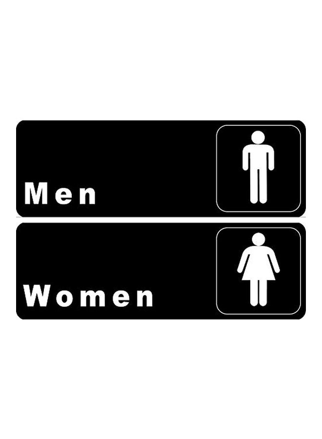 AborenCo 2-Piece Restroom Compliance Sign Set Black/White - Image 1