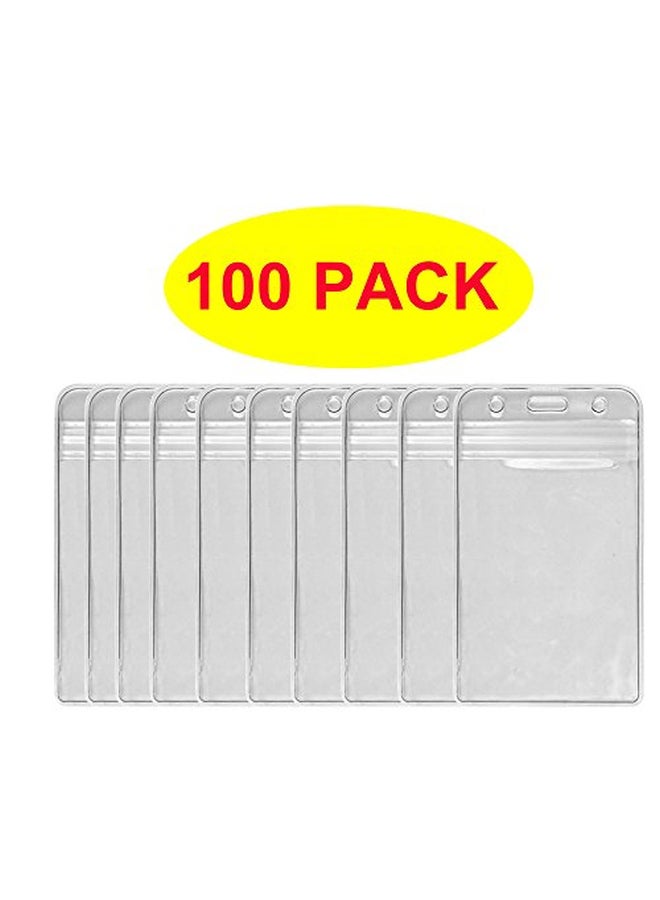 HOSL 100-Piece Badge ID Card Holder Clear  - Image 4