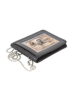 ROTHCO Leather Identification Badge Holder Black/Silver/Blue  - Image 1