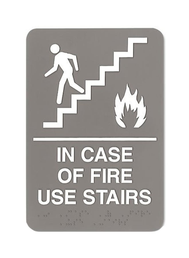 In Case of Fire Use Stairs Sign Board Grey/White - v1552924338/N22191640A_1