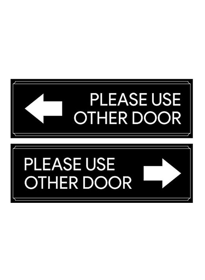 Sutter Signs 2-Piece Please Use Other Door Sticker Set Black/White - Image 1