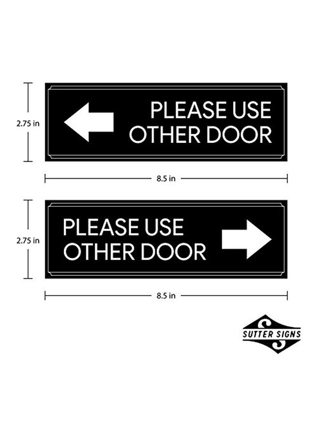 Sutter Signs 2-Piece Please Use Other Door Sticker Set Black/White - Image 2