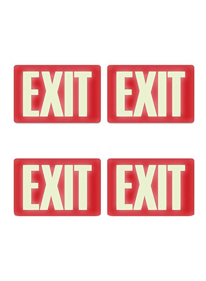 4-Piece Exit Sign Red/Yellow