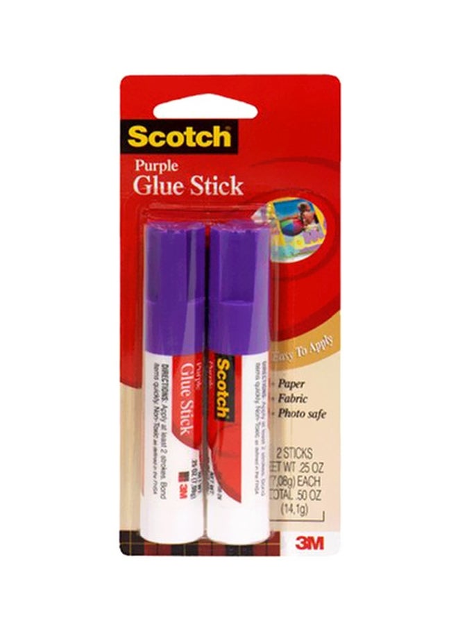 Scotch  2-Piece Glue Stick Set White/Purple/Red
