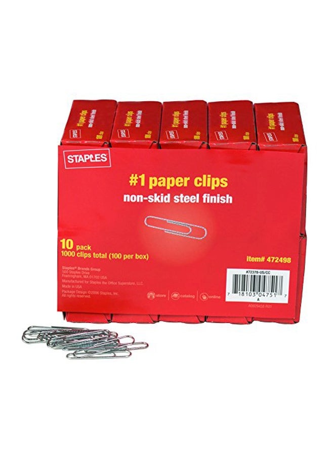 1000 قطعة مشبك ورق فضي