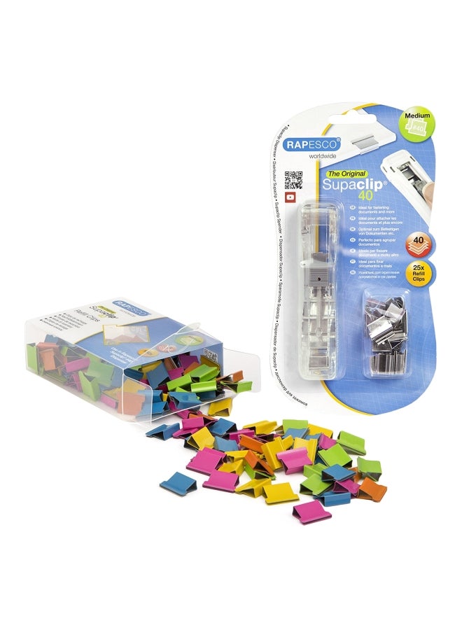 RAPESCO 175-Piece Clip Set With Dispenser Silver/Blue/Pink - Image 1