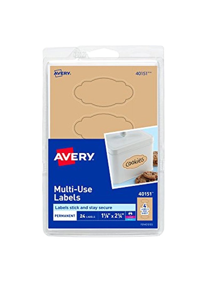 AVERY Set Of 24 Multi-Use Label Beige - Image 1