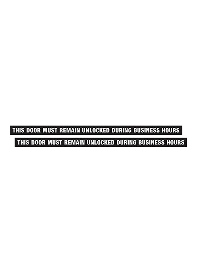 هيلمان طقم إشارات بطباعة عبارة "This Door Must Remain Unlocked During Business Hours" مكون من قطعتين أسود/أبيض 