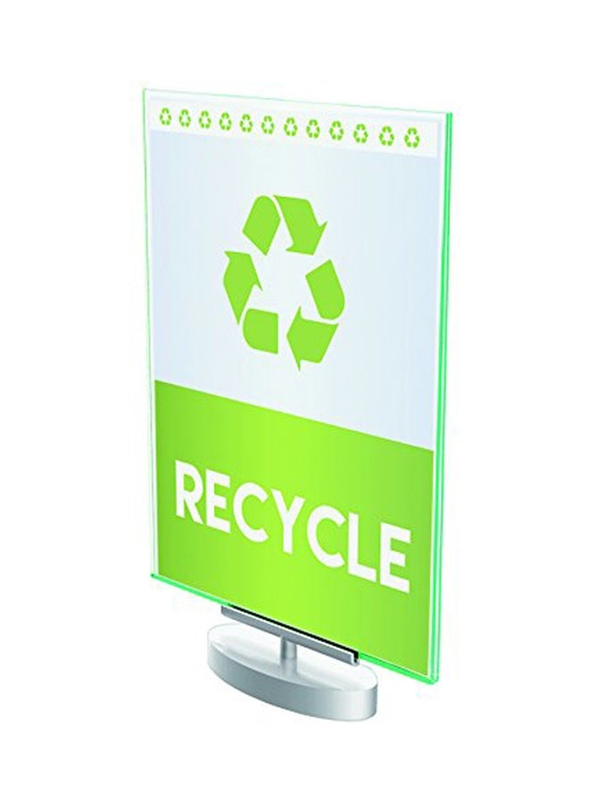 Deflect-O Swivel Business And Store Sign Holder Clear/Green - Image 1