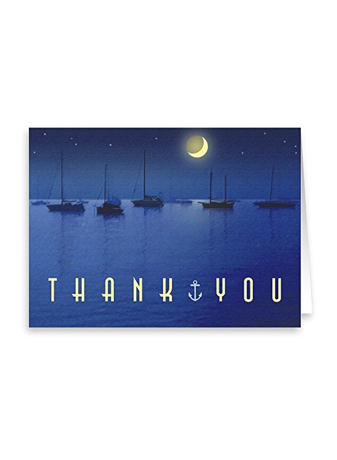 Stonehouse Collection 18-Piece Nautical Moonlight Boat Thank You Card And Envelope Set - Image 1