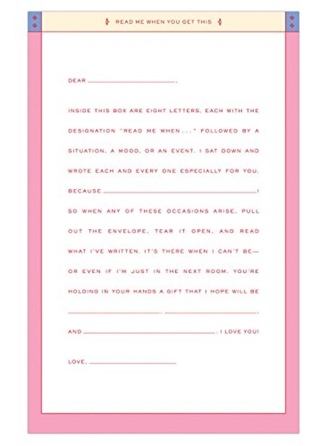 نوك نوك صندوق خطابات مطبوع عليه عبارة "Read Me When Love of My Life" وردي/ بيج/ أزرق - Image 2