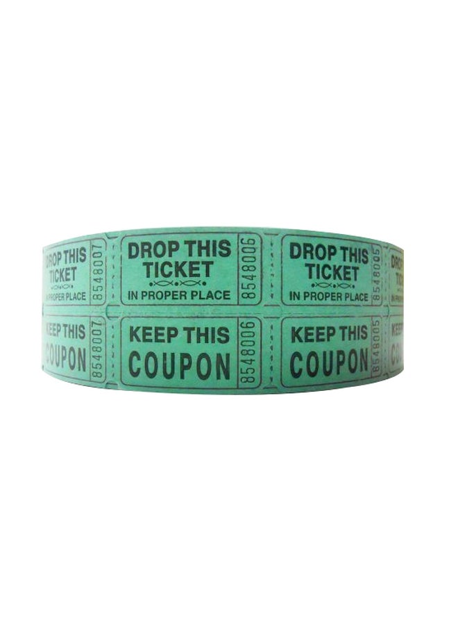 Double Raffle Ticket Roll Green