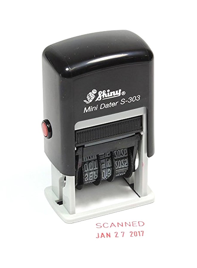 Self-Inking Rubber Date Stamp Black/Grey
