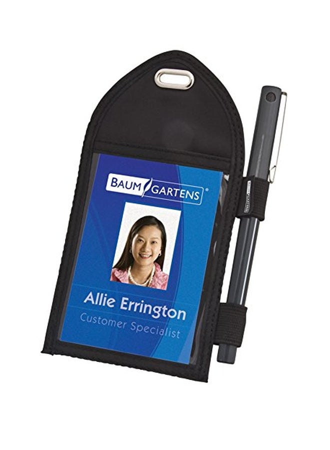 سيكوريكس حامل شارة مع حلقة للقلم أسود - Image 2