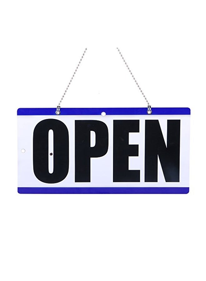 Eagle - Open And Closed Hanging Sign With "Will Return" Clock White/Black/Blue - Image 1