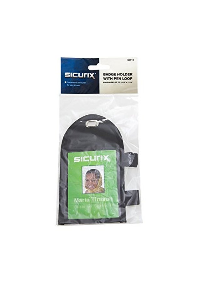 سيكوريكس حامل شارة مع حلقة للقلم أسود - Image 3