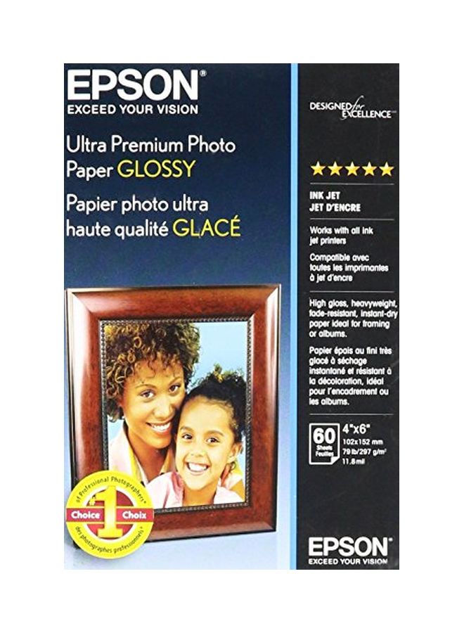 EPSON 60-Sheet Ultra Premium Glossy Photo Paper  - Image 1