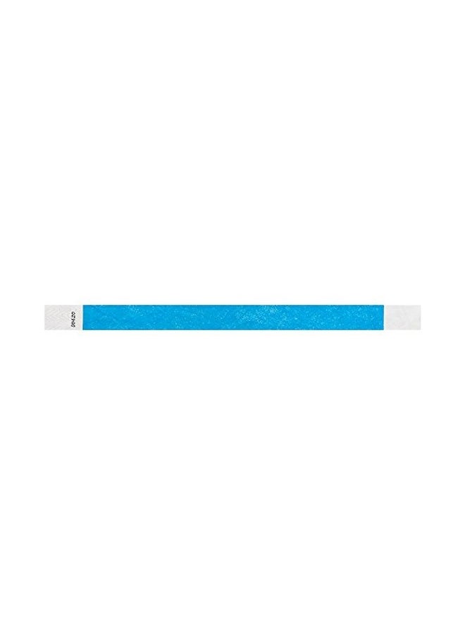 Wristco 500-Piece Paper Wristbands Neon Blue/White  - Image 1
