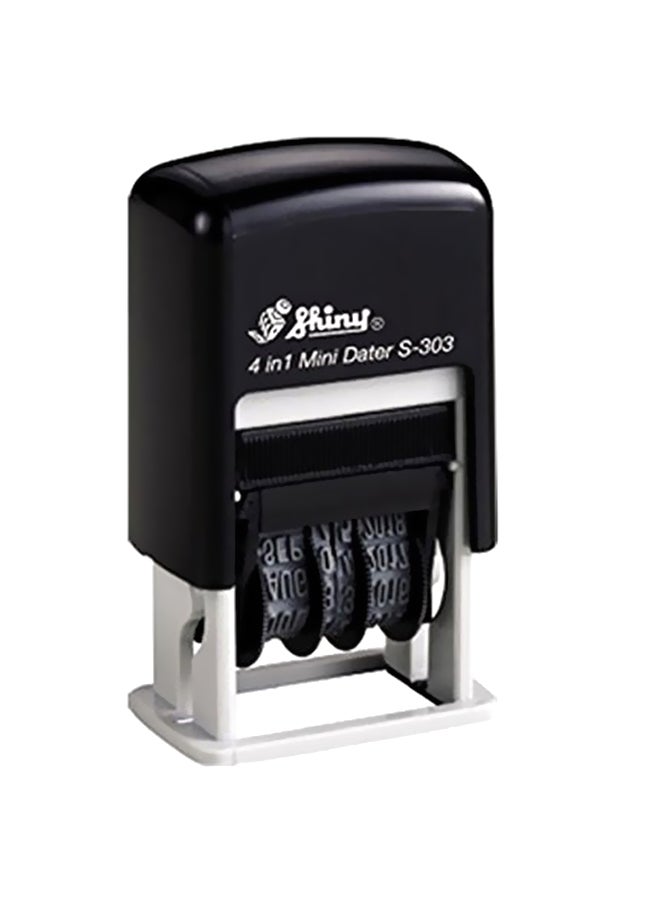Self-Inking Rubber Date Stamp Black/Grey