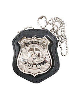 ROTHCO Leather Clip-On Badge Holder Black/Silver  - Image 1