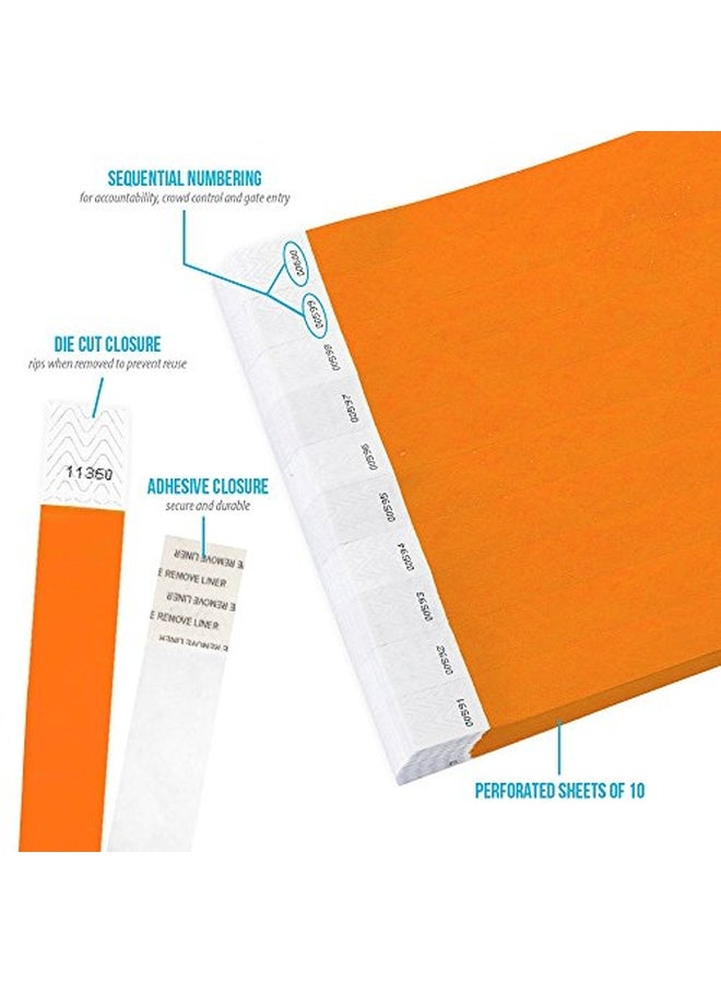 Wristco 500-Piece Wristbands For Event Neon Orange  - Image 2