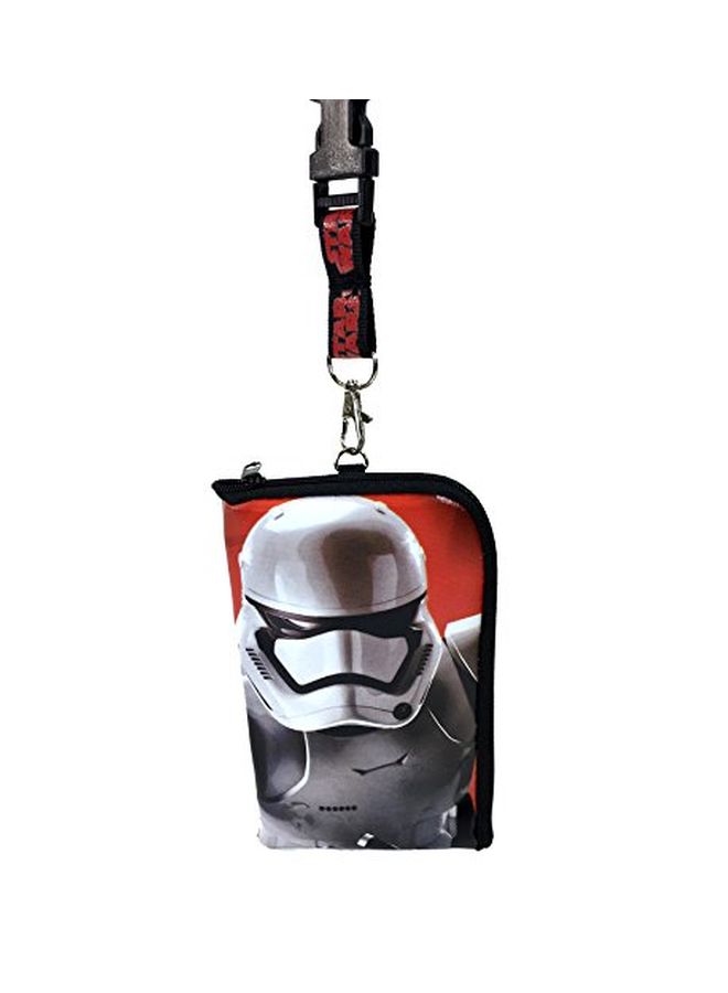 Disney Star Wars Storm Trooper Lanyard With ID Bag Black/Red/White  - Image 2