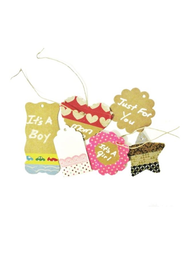 allydrew Set Of 50 Gift Wrap Tag Pink/Green/Red - Image 2