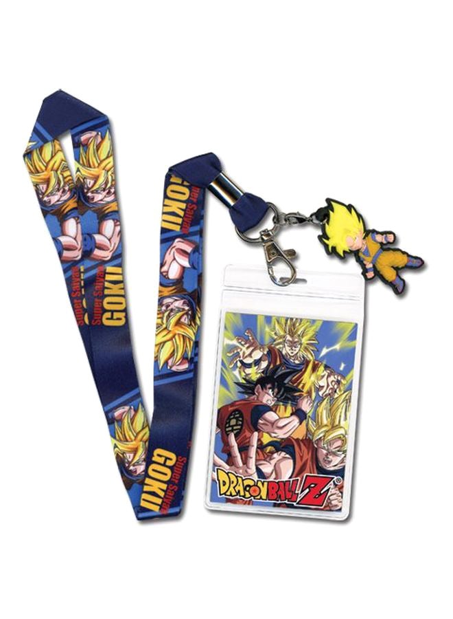 GE Animation Dragon Ball Z Super Badge ID Holder With Lanyard Blue/Yellow/Black - Image 1