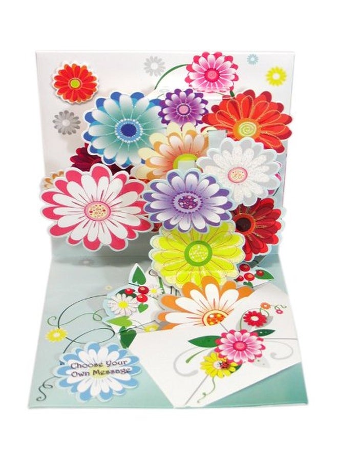 up with paper - Flower Pop-Up Greeting Card With Envelope - Image 1