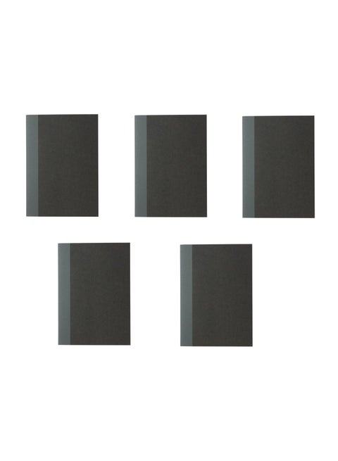 5-Piece Grid A6 Notebook Grey