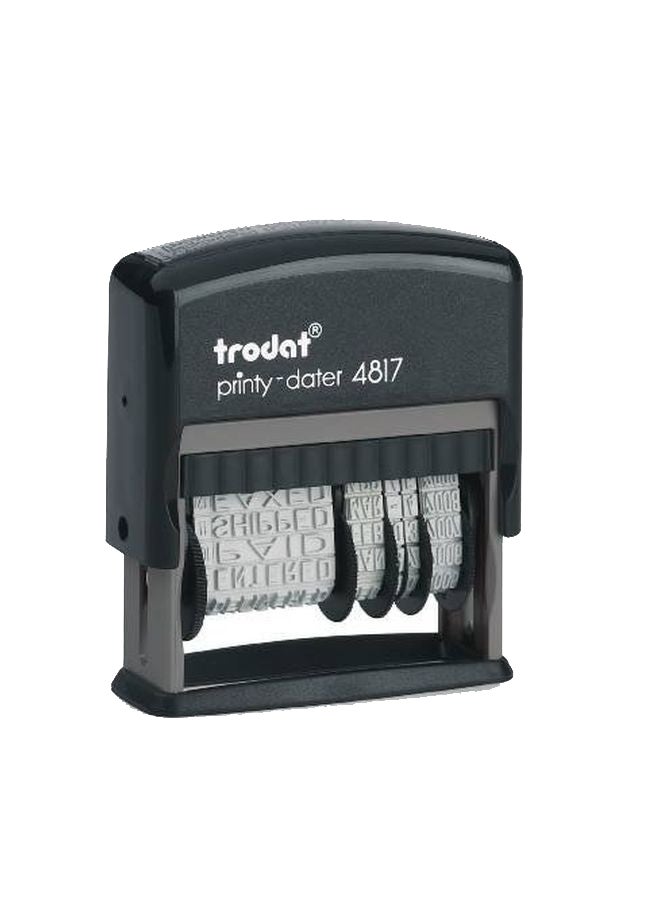 ترودات ختم دوار ذاتي التحبير بعبارة للأوراق المالية أسود/رمادي - Image 1